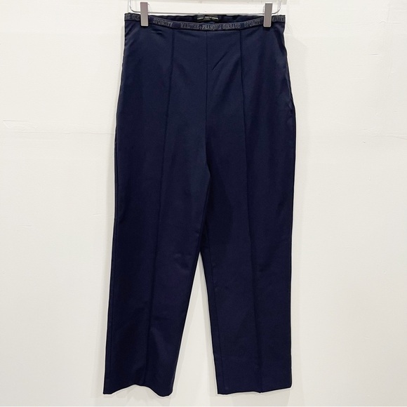 Marithe Francois Girbaud Logo Waistband Navy Straight Leg Trouser Pants Size 32 - Picture 1 of 8